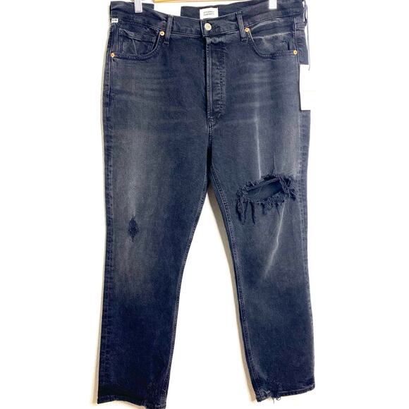Citizens of Humanity Jeans Women's Size 32 Black Jolene High Rise Straight - Picture 2 of 7